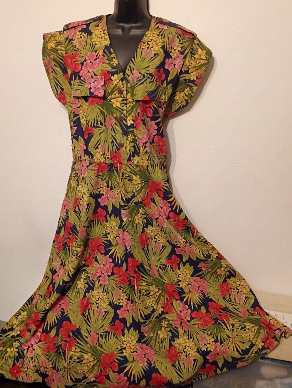 1980's Deadstock Tropical Dress - Cotton!